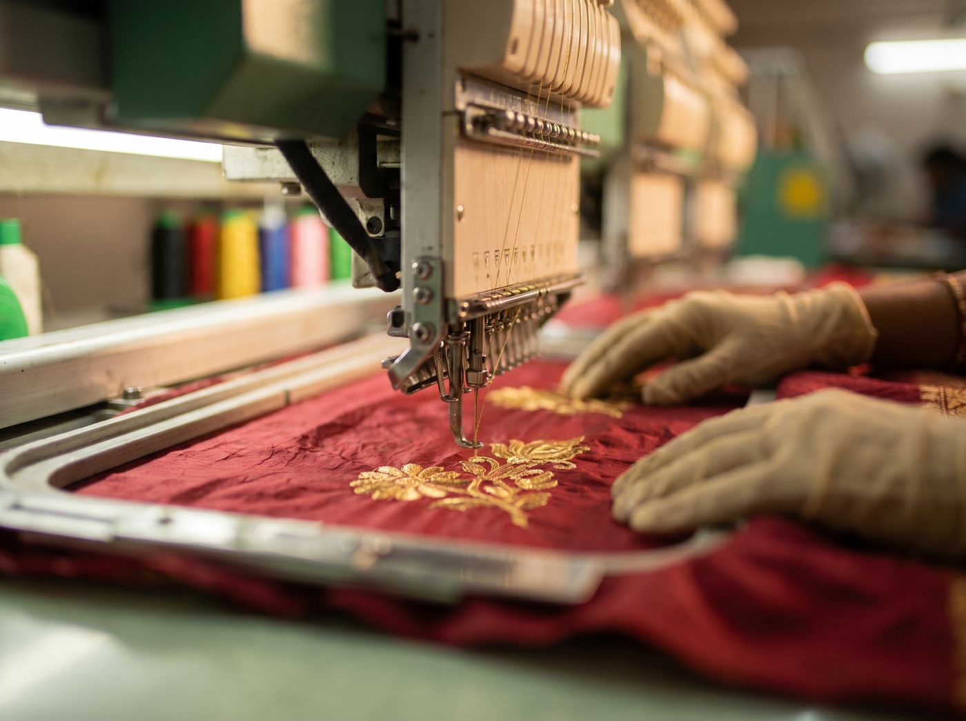 Embroidery and saree detailing process